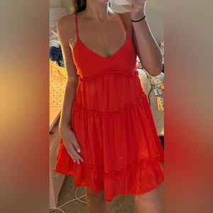 Francesca's Collections Vibrant Red Mini Dress